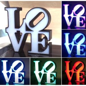 LOVE letters name table multicolor light lamp with remote