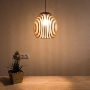 Oval Shape Modern Wooden Hanging Lamp Shade