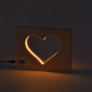 Wooden night Lamp Heart Night Light LED Lamp
