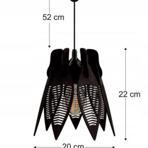 Black Leaf Shape Wooden Modern Hanging Lamp Shade